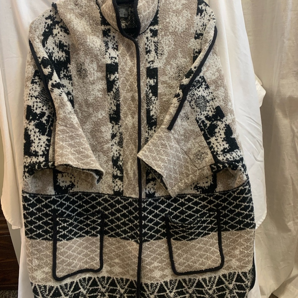 NIC+ZOE Black and Cream Textured Jacket